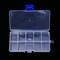 2 Pieces Plastic Jewelry Organizer Box Clear Storage Bead Case for Little Crafts/Arts Container with 10 Grids, Small